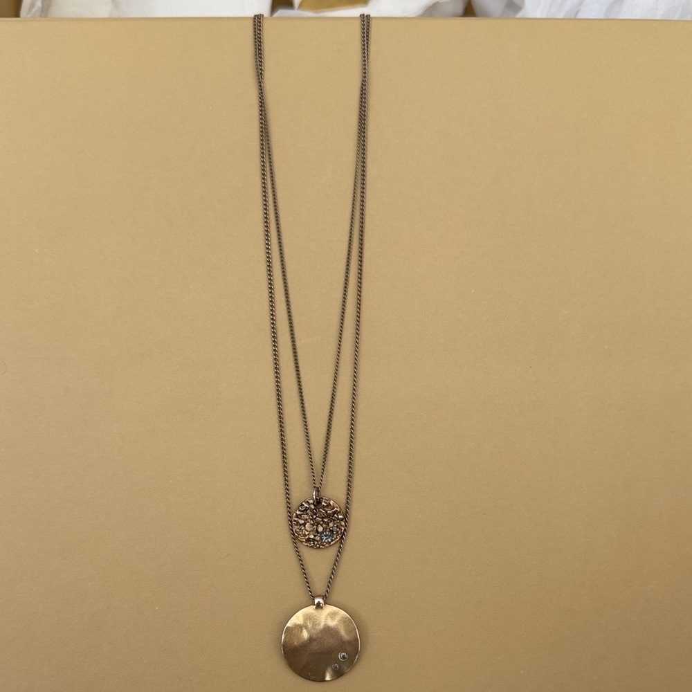 Elegant Gold Double Pendant Necklace